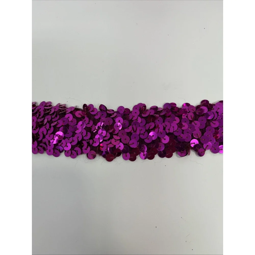 STRETCH SEQUIN TRIM‎ FUCHSIA Approximately 40 YARDS LENGTH WIDTH 1.5 INCH Shinny